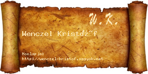 Wenczel Kristóf névjegykártya