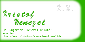 kristof wenczel business card